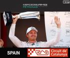 Νίκο Ρόζμπεργκ γιορτάζει τη νίκη του στο το 2015 Ισπανικά Grand Prix
